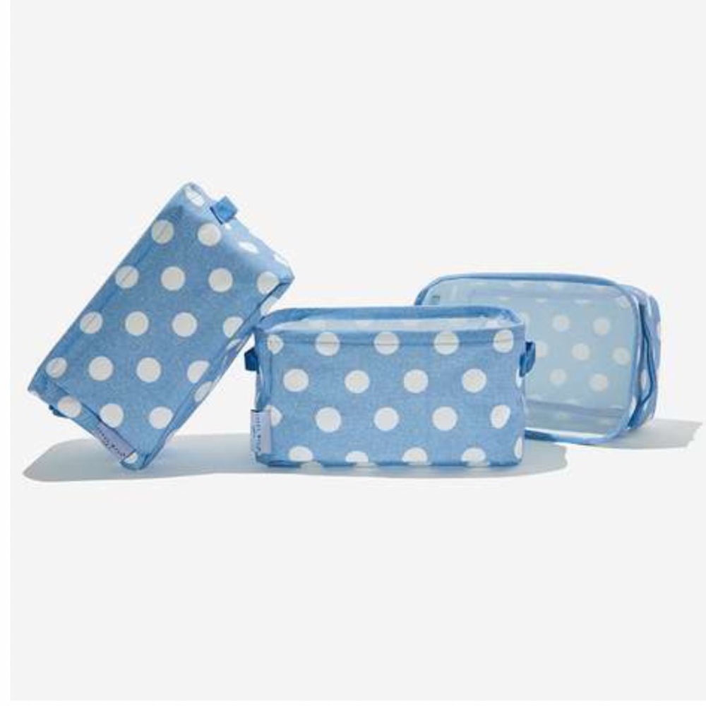 Steel Mill & Co. Blue & White Polka Dot Stacking Storage Bins
